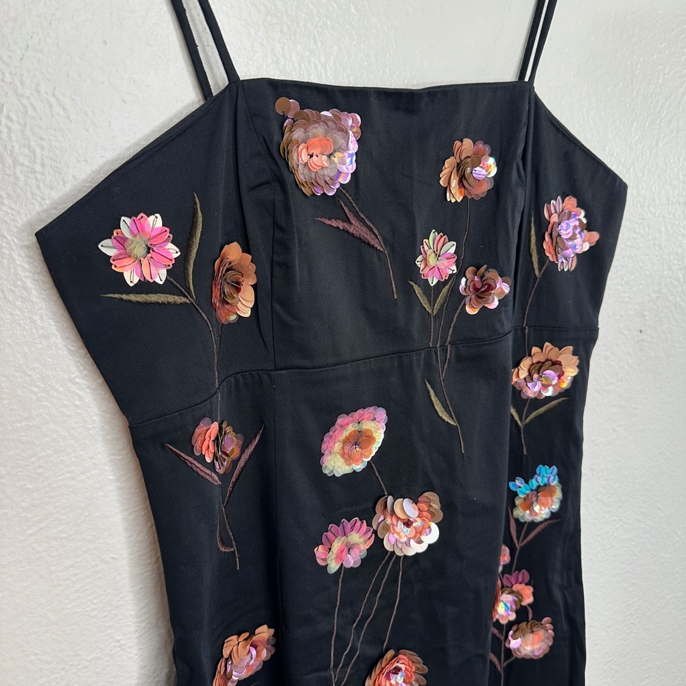 Anthropologie Maeve The Brynne 3D Spaghetti Strap Dress Floral Sequin Size 6 NWT - Picture 4 of 9